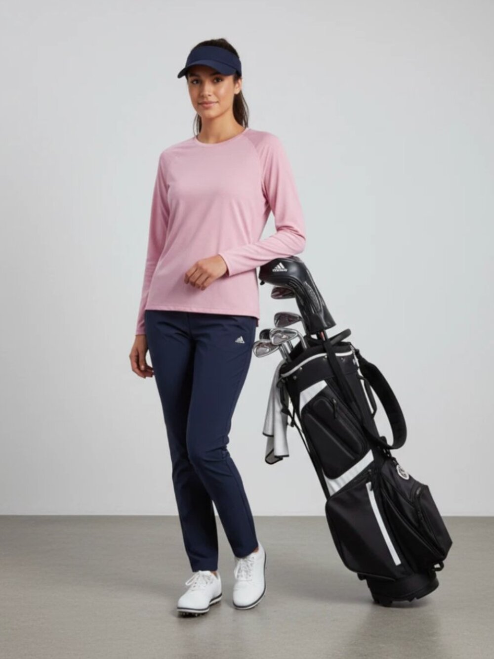 Adidas Womens Soft Pink Long Sleeve Golf Top Breathable Stretch Activewear Large